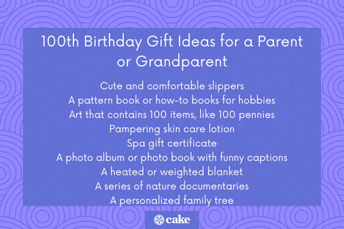 100th birthday gifts for a parent of grandparent photo