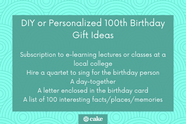 DIY or personalized 100th birthday gift ideas photo