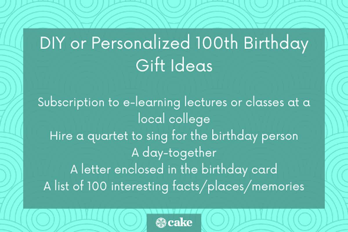 DIY or personalized 100th birthday gift ideas photo