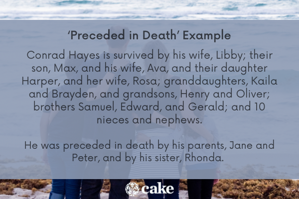 Examples of ‘Preceded in Death’