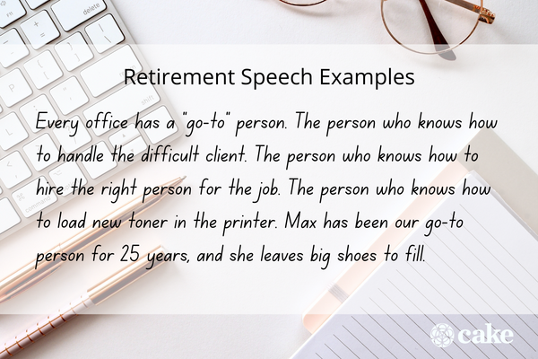 how do you write a good retirement speech