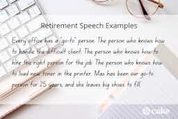 sample speech to a retiring colleague