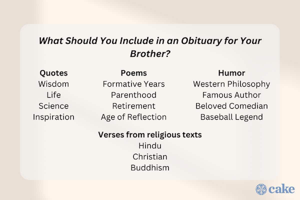 What Should You Include in an Obituary for Your Brother?