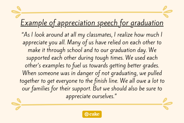 how to start a speech of appreciation