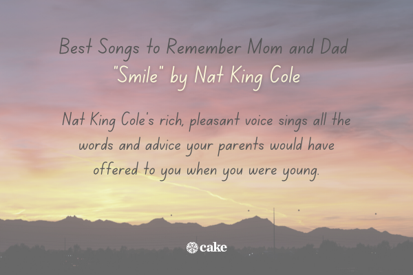 Example of funeral songs to remember mom and dad over an image of the sky and mountains