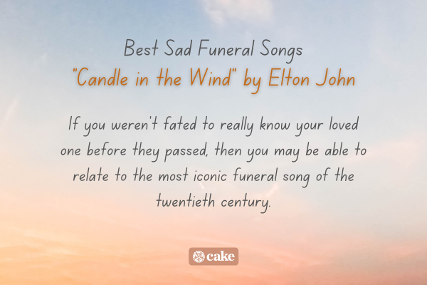 Example of a sad funeral song over an image of the sky
