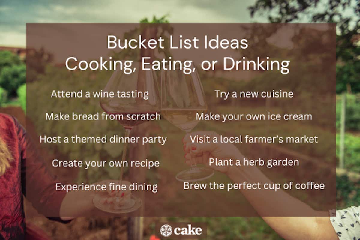 Image with cooking, eating, or drinking bucket list ideas
