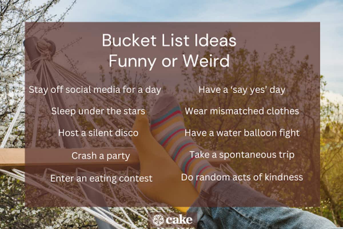 Image with funny or weird bucket list ideas