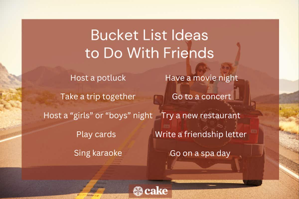 Image with bucket list ideas for friends