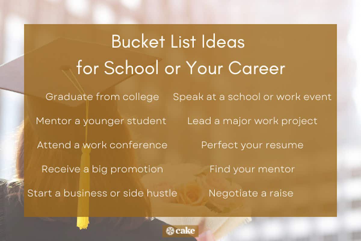 Bucket list ideas for school or career photo