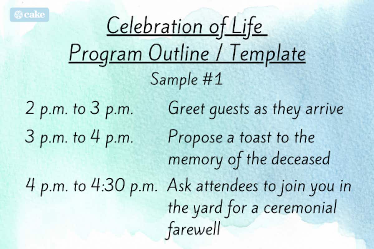 Celebration of Life Program Outline / Template Sample