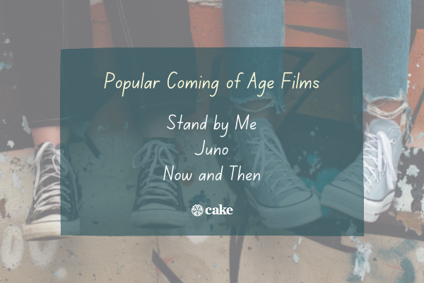 List of popular coming of age films over an image of two people's shoes