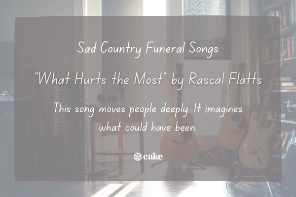 Example of a sad country funeral song over an image of musical instruments