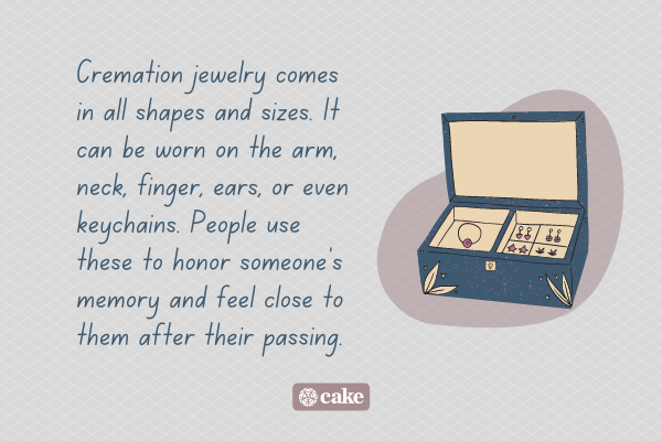 Text about what cremation jewelry with an image of a jewelry box
