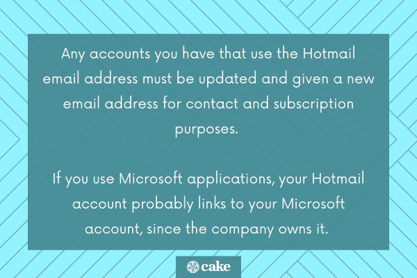 How to delete your hotmail account - updating associated accounts image