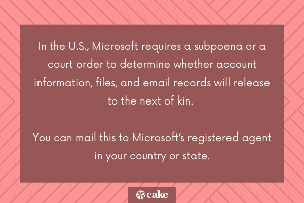 How to close a deceased loved one's hotmail account - acquiring a court order image