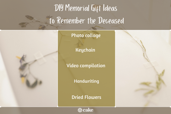 DIY memorial gifts to remember the deceased image dried flowers