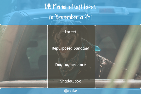 DIY memorial gifts for the loss of a pet - repurposed bandana - image of dog in bandana