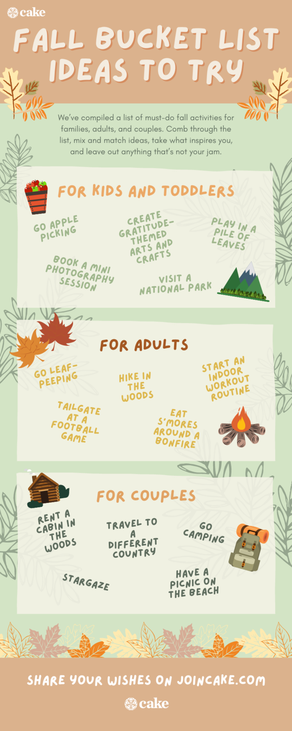 Infographic of fall bucket list ideas