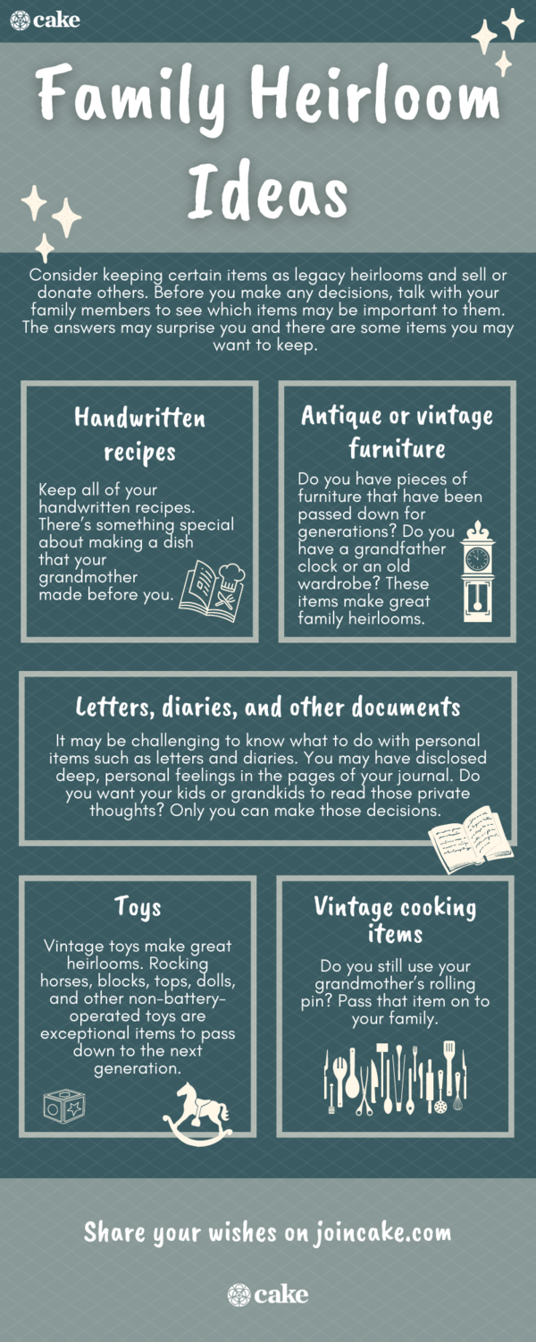 infographic of family heirloom ideas