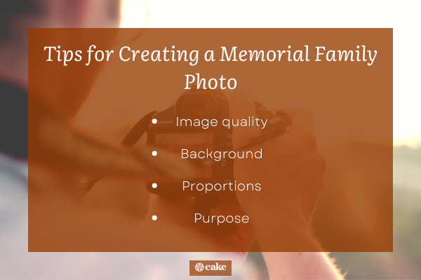 Tips for creating a memorial family photo image