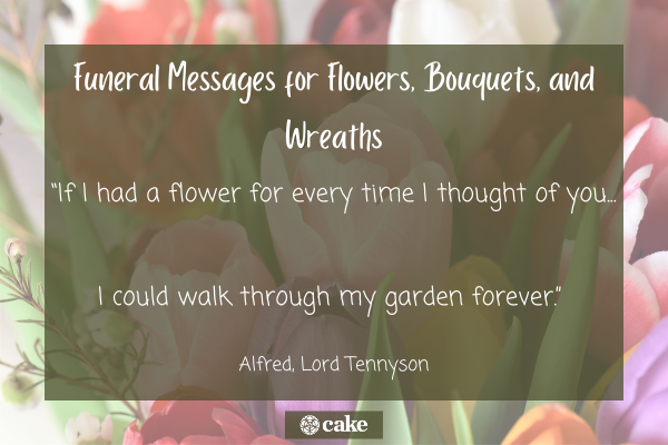 Funeral messages for flowers, bouquets, and wreaths image