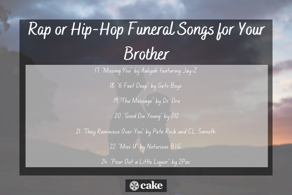 Rap or hip-hop funeral songs for a brother image
