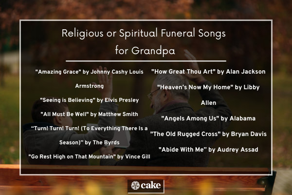 Religious or spiritual songs for grandpa's funeral list