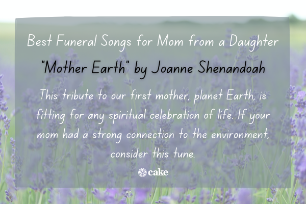 Example of a funeral song for mom from a daughter over an image of flowers