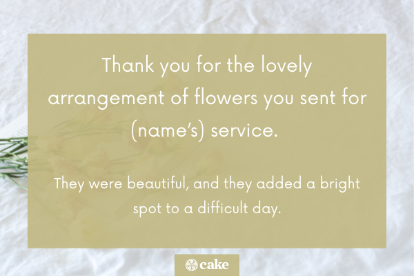 What to say in a thank you note for funeral flowers image