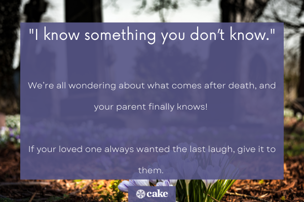 Funny tombstone sayings for a parent photo