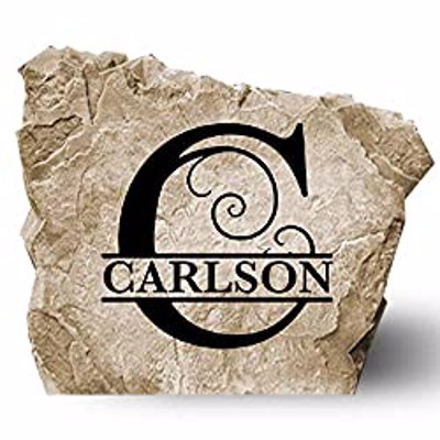 Personalized Fancy Monogram Name Landscaping Stone