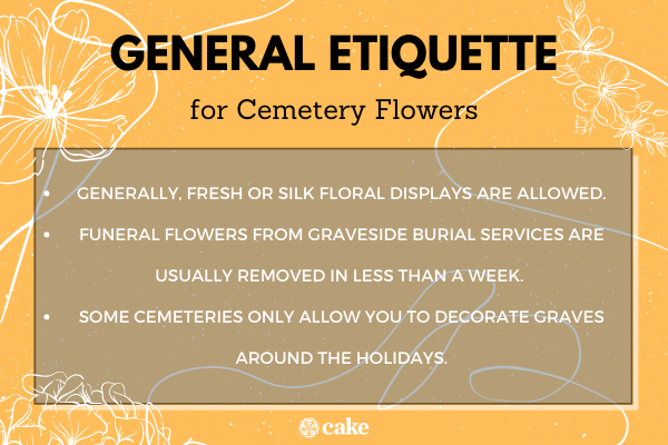 General rules of etiquette for flowers at a grave image
