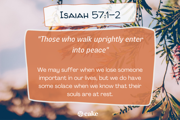 Graveside service scripture Isaiah 57:1-2 image