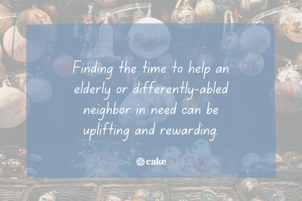 Tip about coping with grief during the holidays over an image of Christmas tree ornaments
