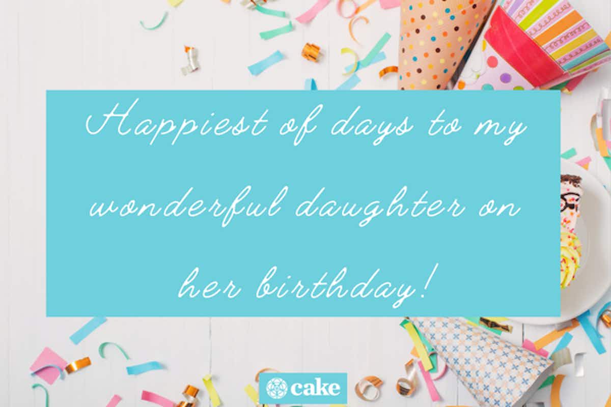Image with a birthday wish for a daughter over text