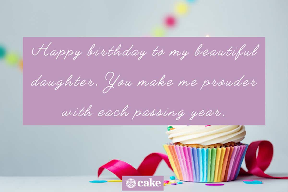 Image with birthday wish for a daughter on social media