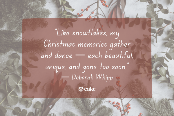 Example of a sad quote about holiday grief over an image of holiday decorations