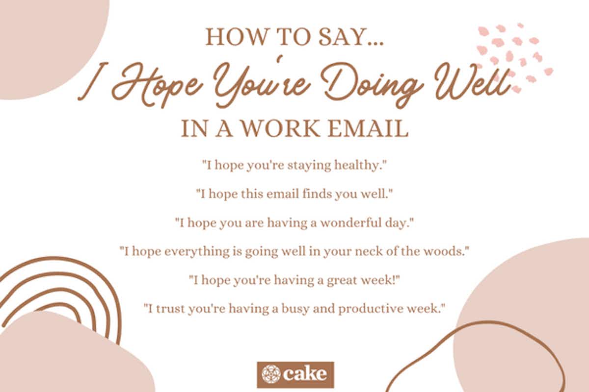 how to say I hope you are doing well in a work email