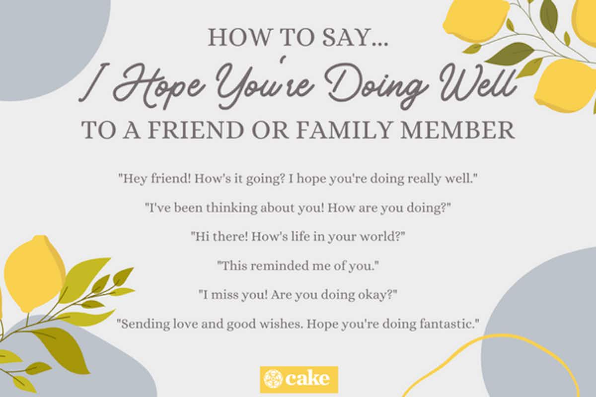 how to say I hope you're doing well to a friend or family member