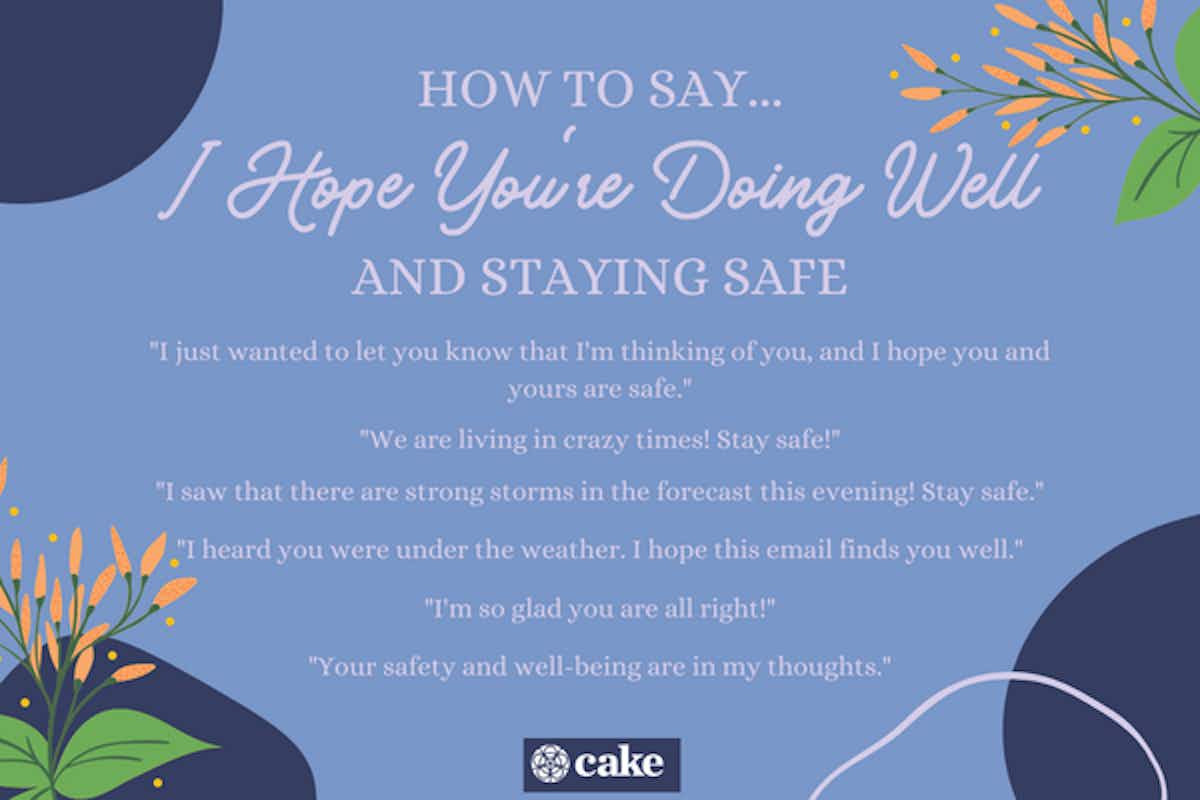 how to say I hope you're doing well and staying safe in a text or email