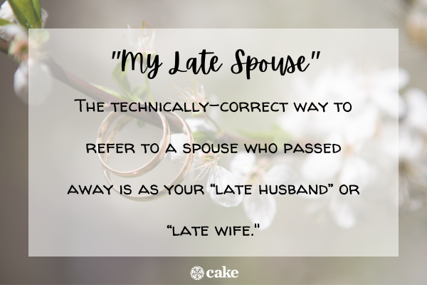 How to refer to your late spouse - late spouse image
