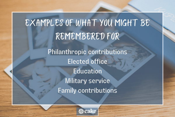Examples of what you might want to be remembered for image