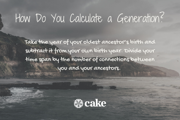 This image shows how to calculate a generation