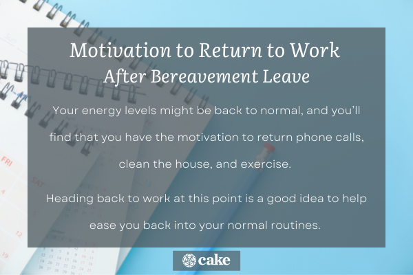 Signs you're ready to return to work after bereavement leave - motivation to return to work image