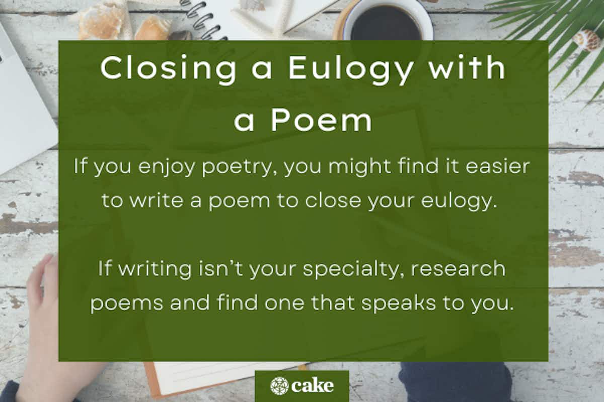 An image explaining how to end a eulogy with a poem