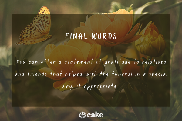 Obituary closing words image