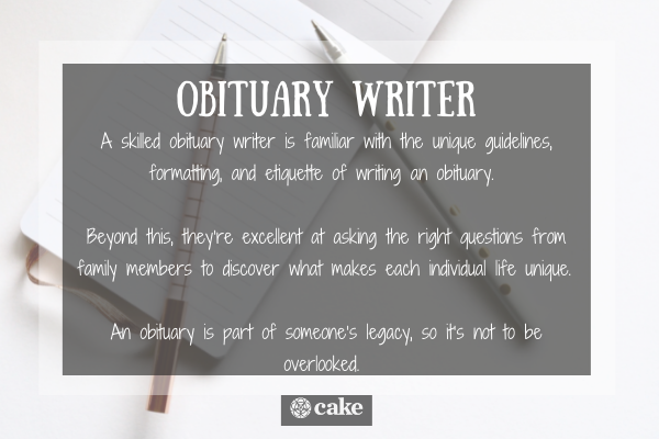 Obituary writer description image