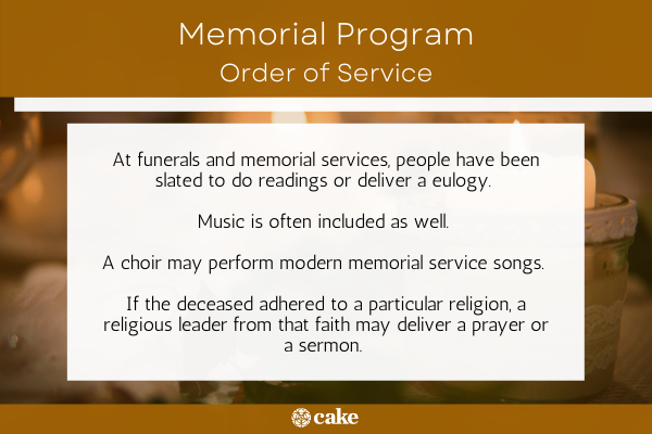 Tips for creating a memorial service program - order of service image