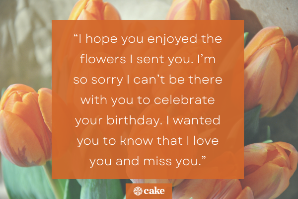 How to say missing you on your birthday to a spouse or partner - flowers image